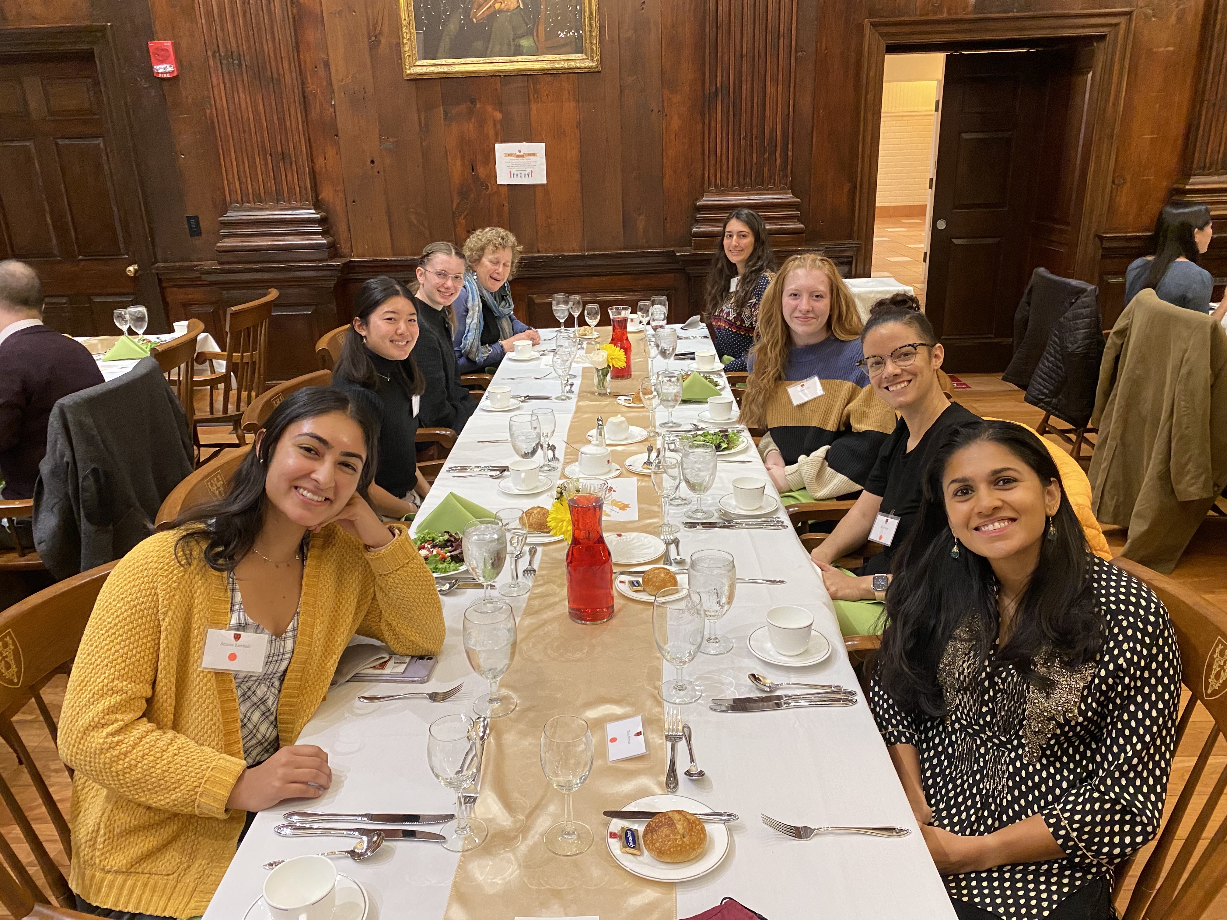 Dunster students and their guests enjoy the Student Faculty Dinner in the Fall of 2021.