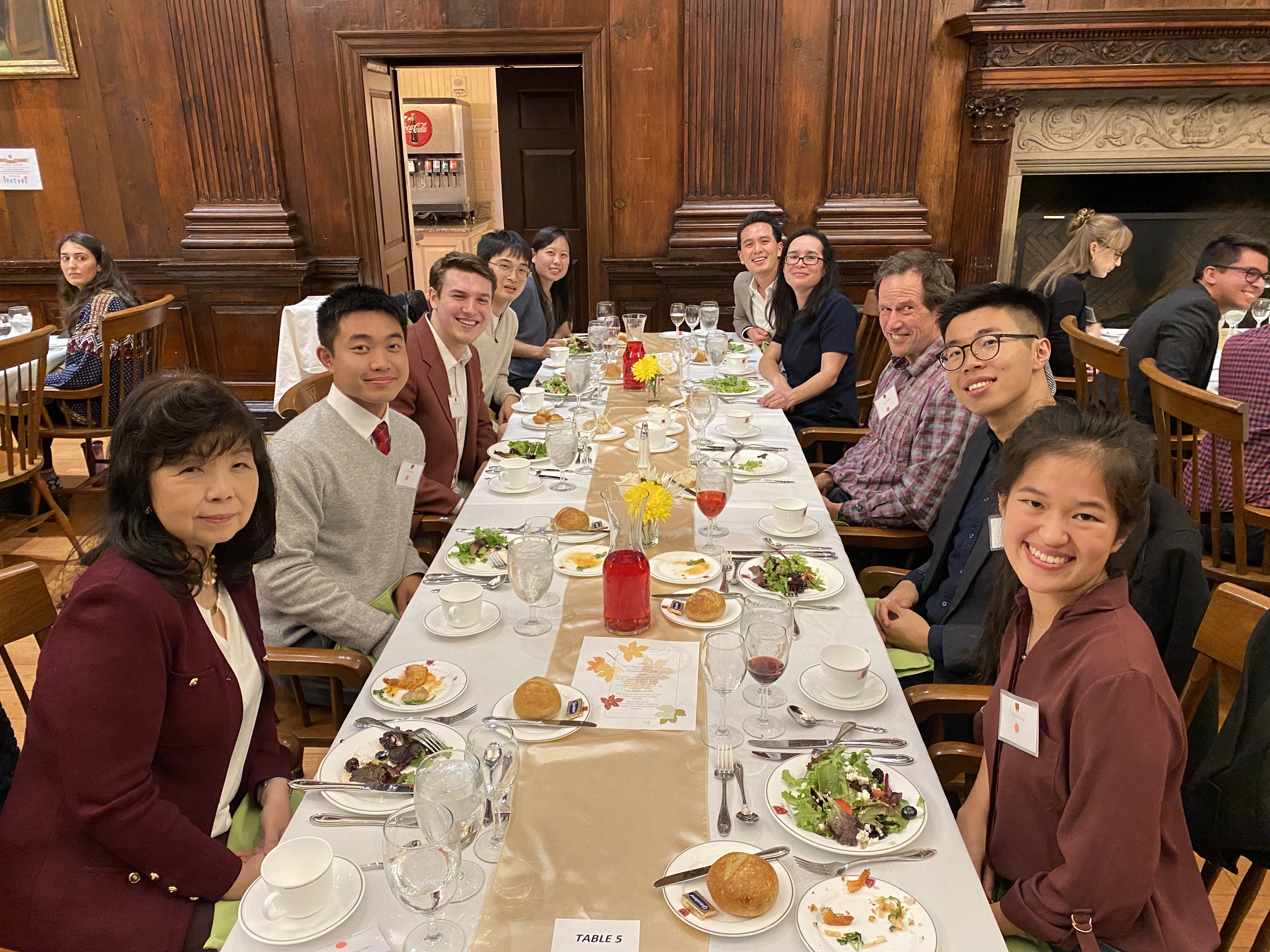 Dunster students and their guests enjoy the Student Faculty Dinner in the Fall of 2021.