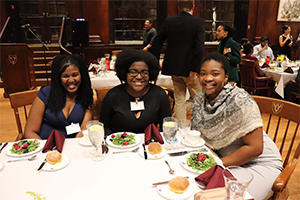 students at class dinner
